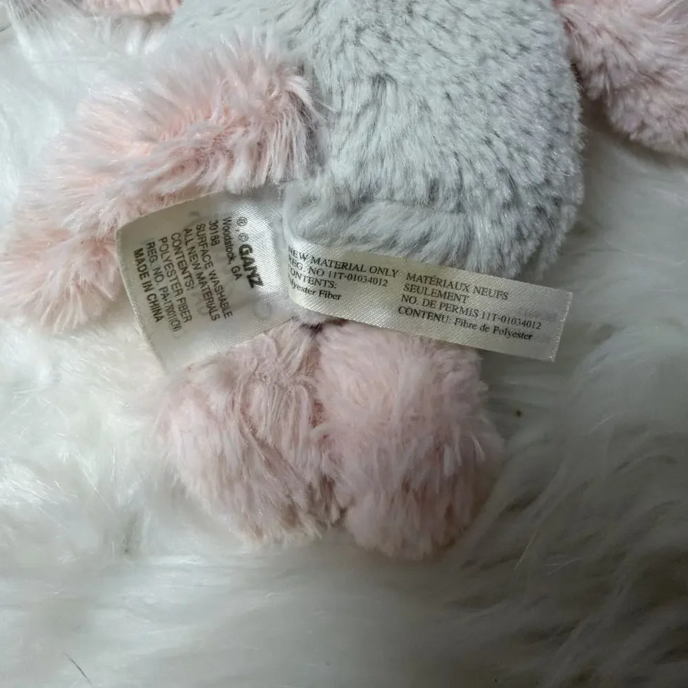 Baby Ganz Harmony Kitty Cat Ring Rattle 8” Gray Pink Plush Stuffed Animal Lovey